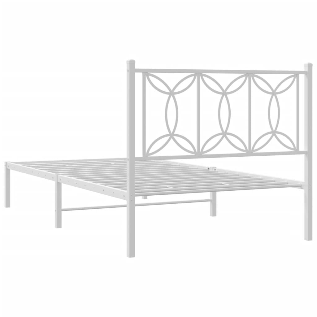 sengeramme med sengegavl 100x190 cm metal hvid