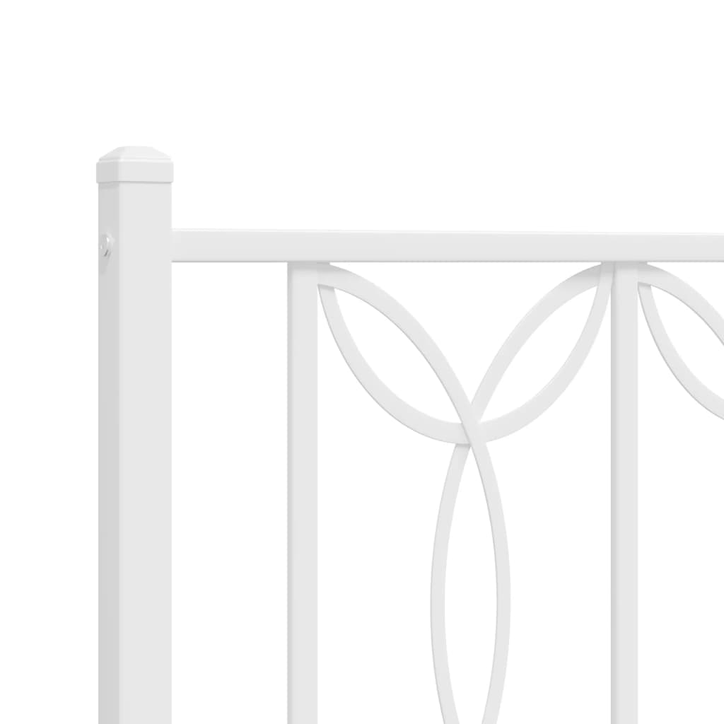 sengeramme med sengegavl 100x190 cm metal hvid