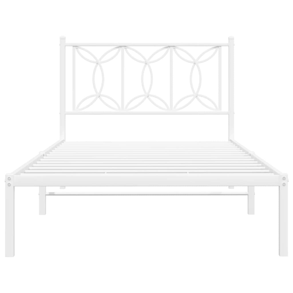 sengeramme med sengegavl 100x200 cm metal hvid