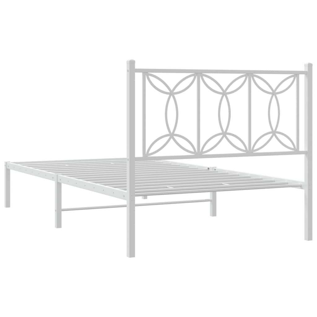 sengeramme med sengegavl 100x200 cm metal hvid