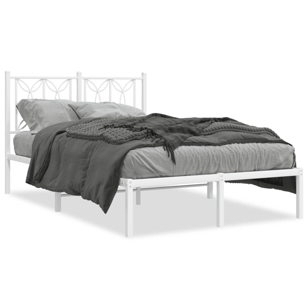 sengeramme med sengegavl 120x190 cm metal hvid