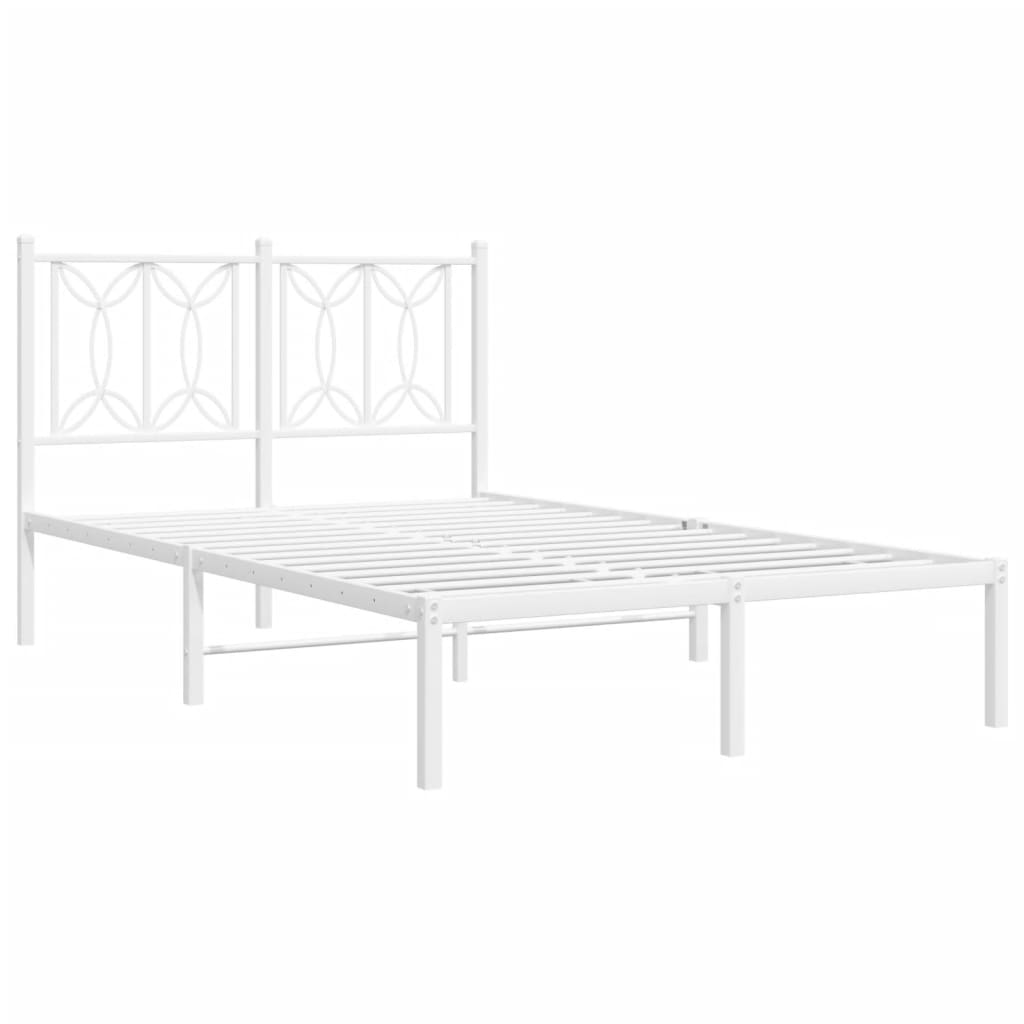 sengeramme med sengegavl 120x190 cm metal hvid