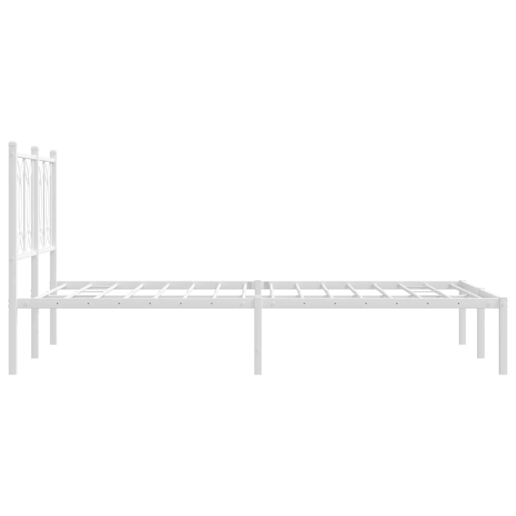 sengeramme med sengegavl 120x190 cm metal hvid