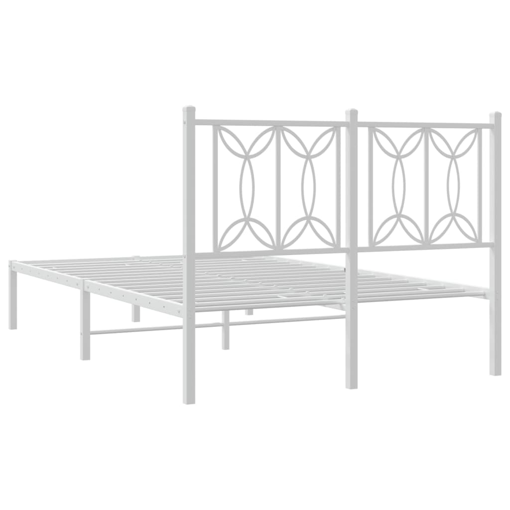 sengeramme med sengegavl 120x190 cm metal hvid
