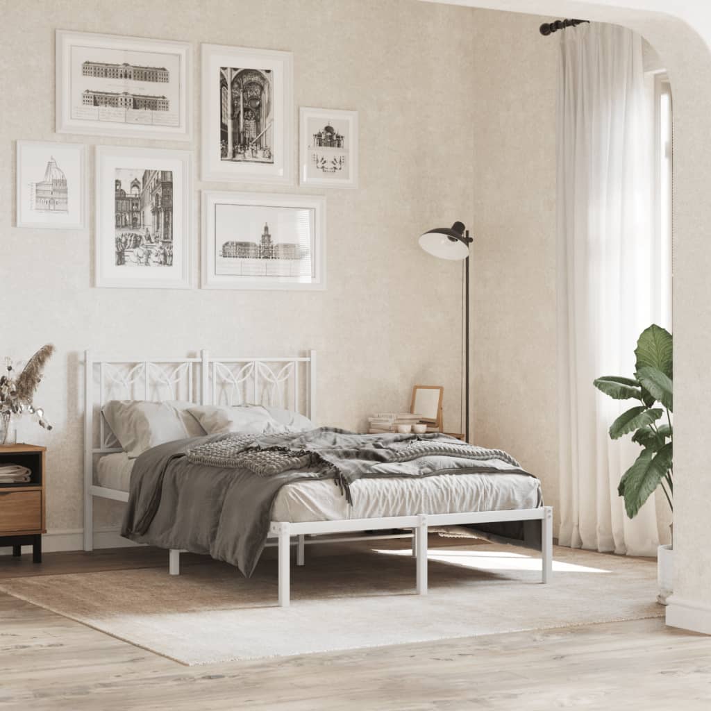 sengeramme med sengegavl 120x190 cm metal hvid