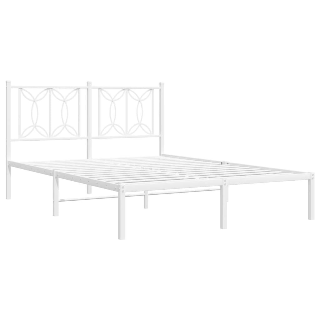 sengeramme med sengegavl 135x190 cm metal hvid