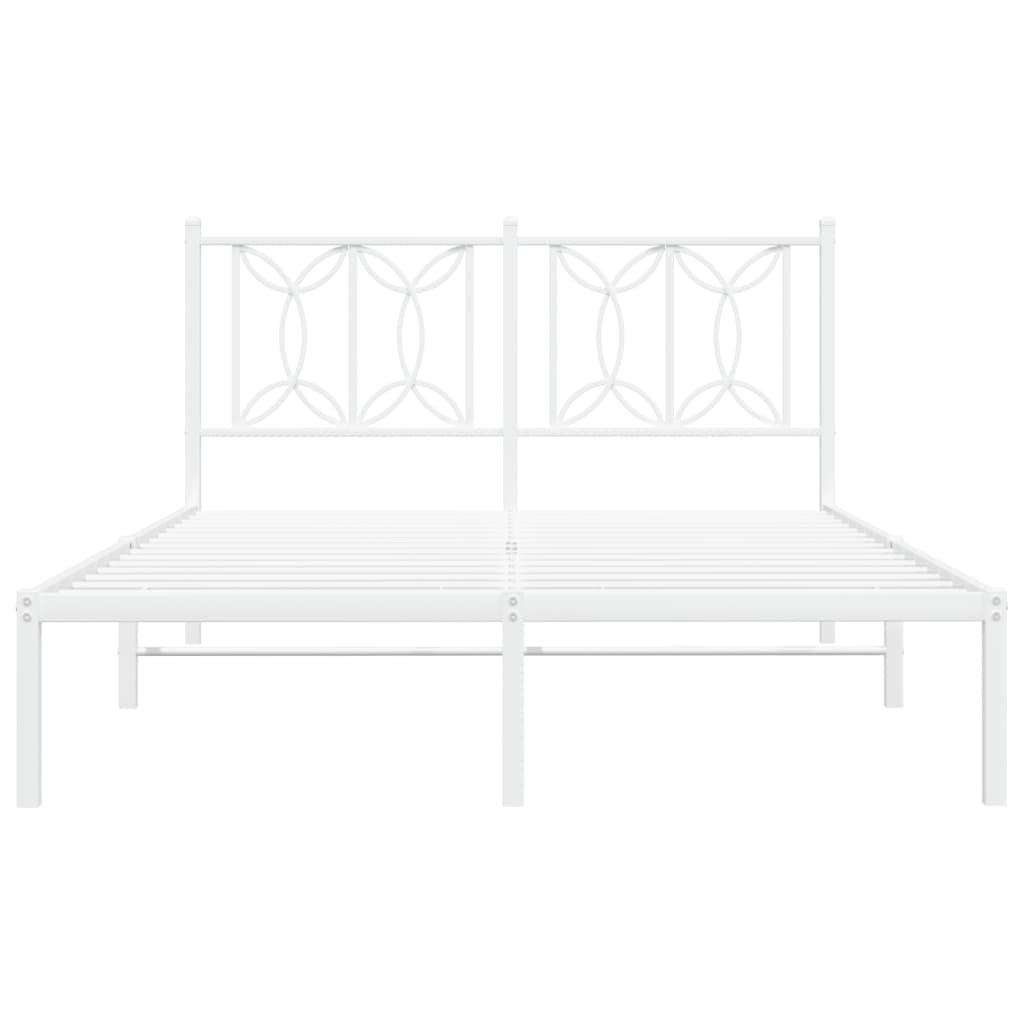 sengeramme med sengegavl 135x190 cm metal hvid