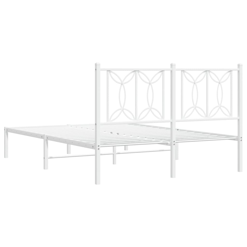 sengeramme med sengegavl 135x190 cm metal hvid
