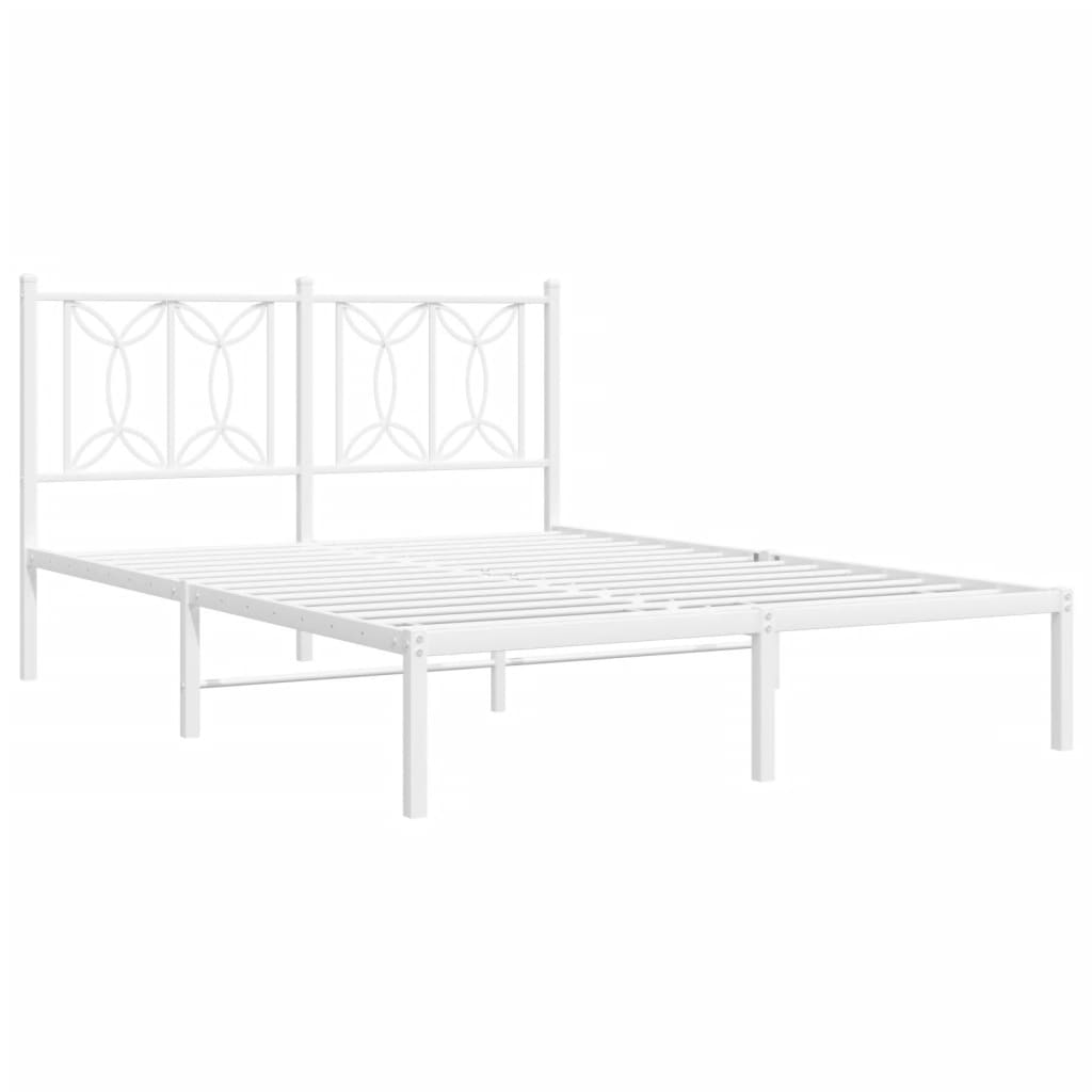 sengeramme med sengegavl 140x190 cm metal hvid