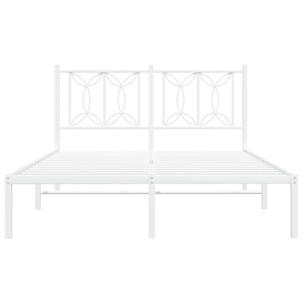 sengeramme med sengegavl 140x190 cm metal hvid
