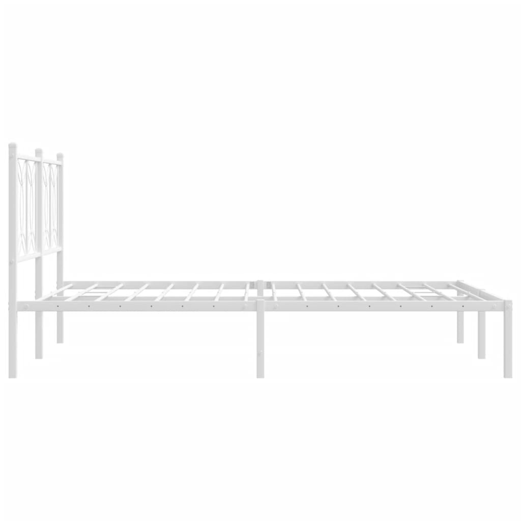 sengeramme med sengegavl 140x190 cm metal hvid