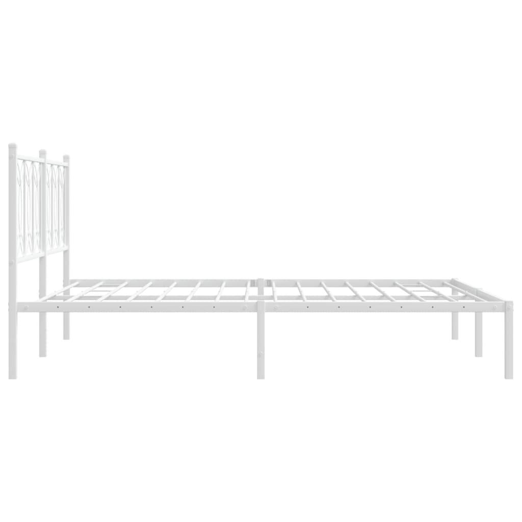 sengeramme med sengegavl 150x200 cm metal hvid