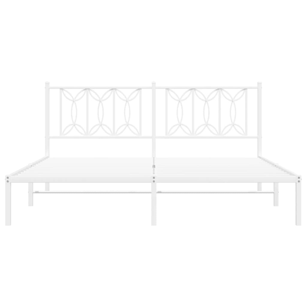 sengeramme med sengegavl 180x200 cm metal hvid