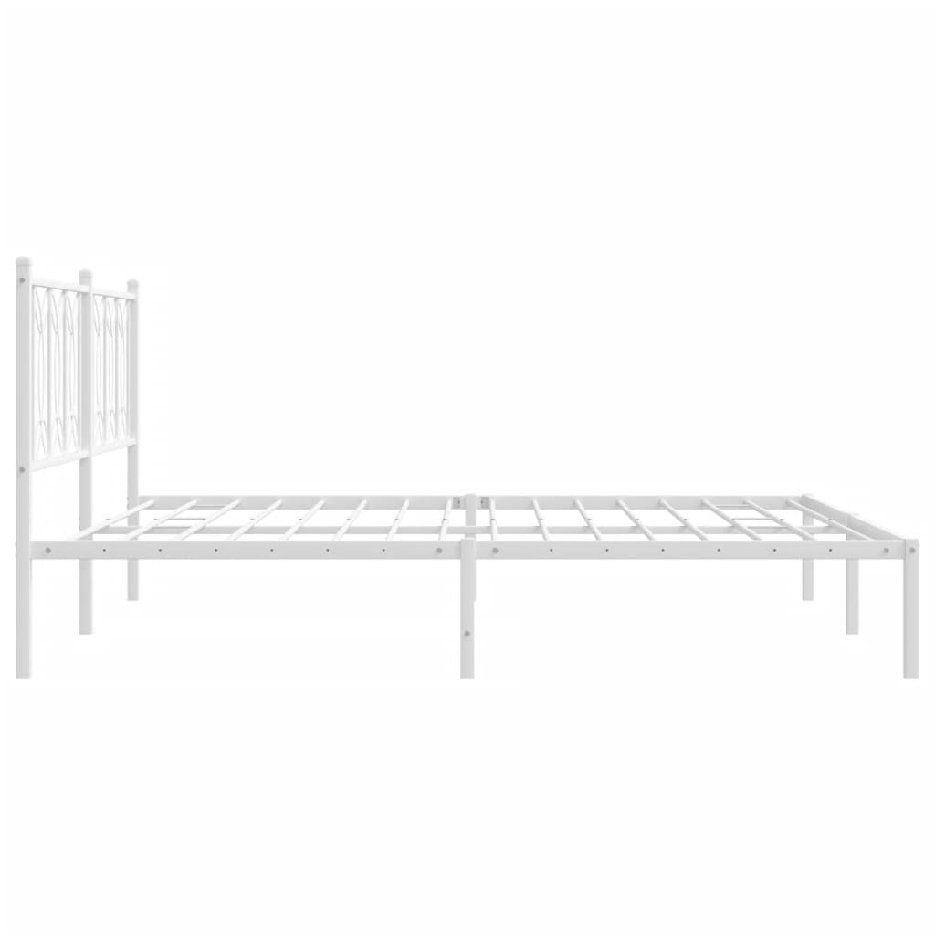 sengeramme med sengegavl 180x200 cm metal hvid
