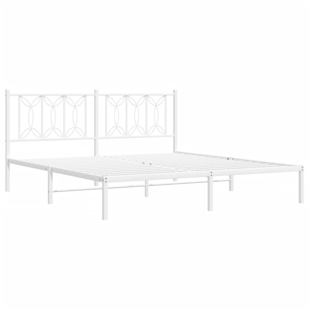 sengeramme med sengegavl 183x213 cm metal hvid