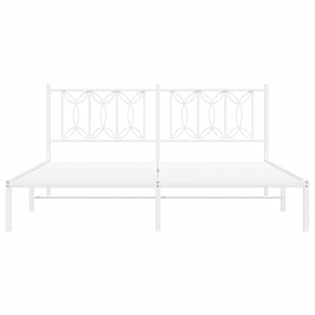 sengeramme med sengegavl 183x213 cm metal hvid