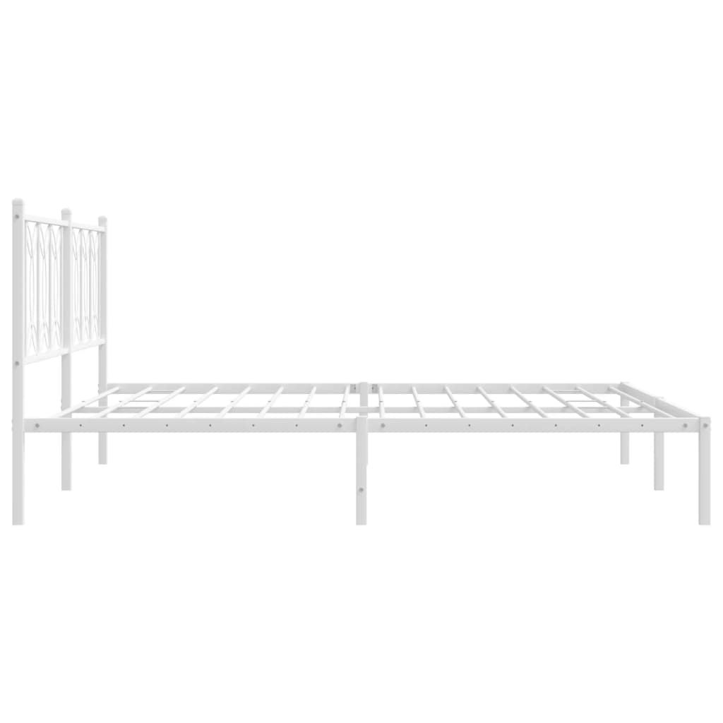 sengeramme med sengegavl 183x213 cm metal hvid