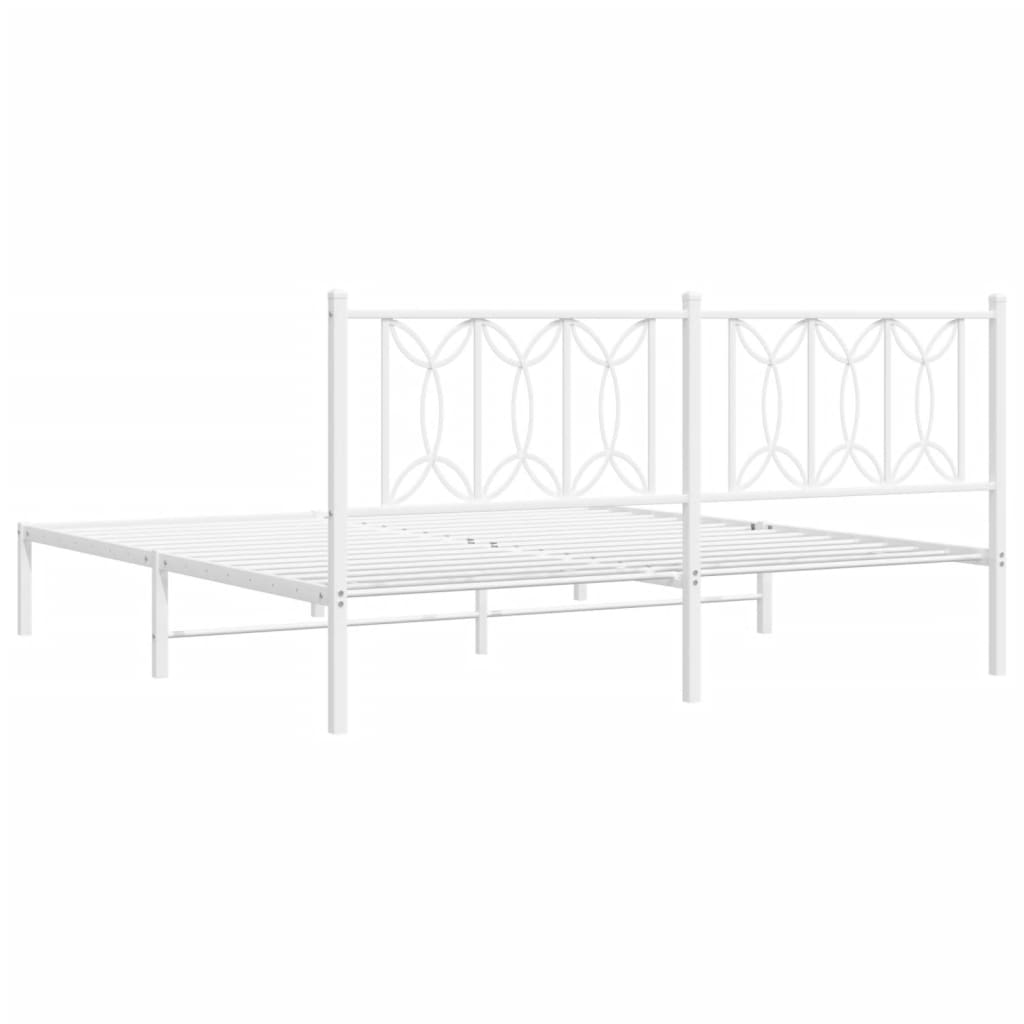 sengeramme med sengegavl 183x213 cm metal hvid