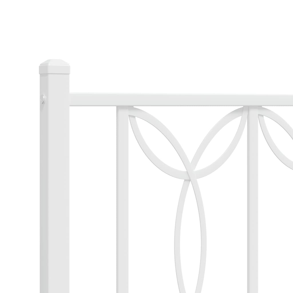sengeramme med sengegavl 183x213 cm metal hvid
