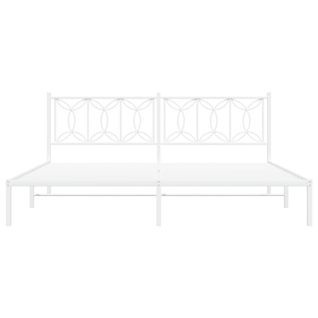 sengeramme med sengegavl 193x203 cm metal hvid