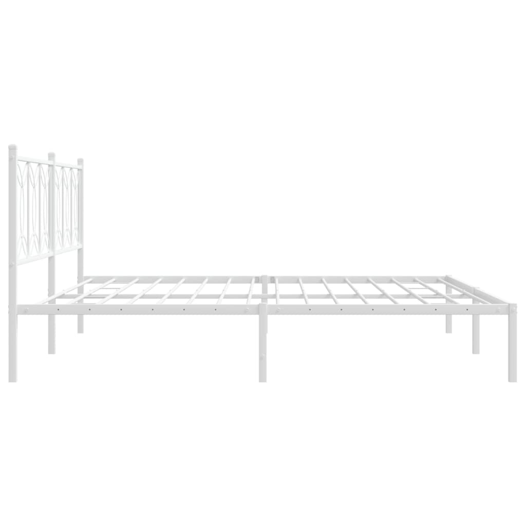 sengeramme med sengegavl 193x203 cm metal hvid