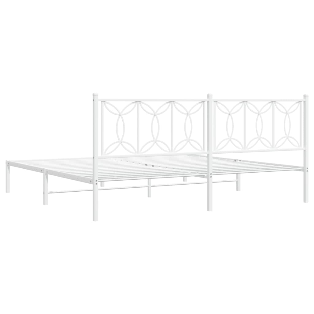 sengeramme med sengegavl 193x203 cm metal hvid