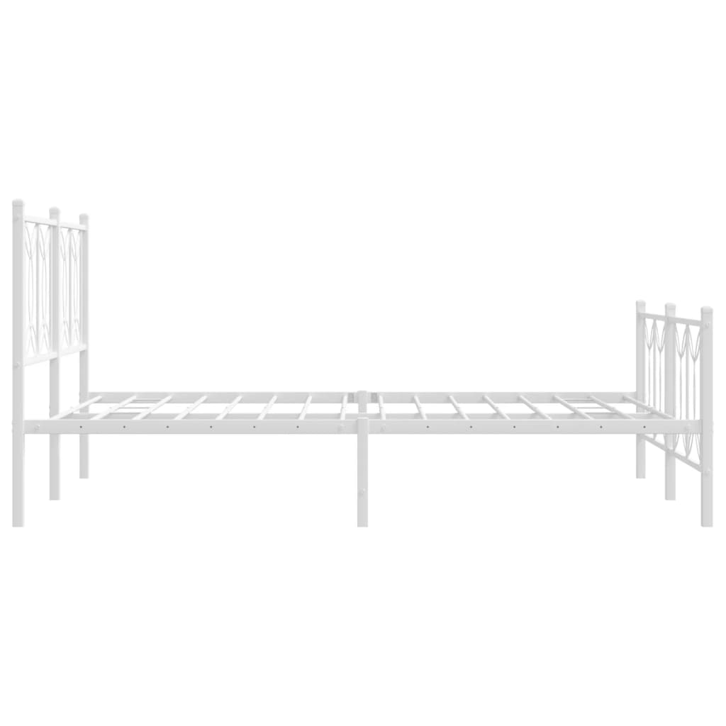 sengeramme med sengegavl og fodgærde 140x200 cm metal hvid