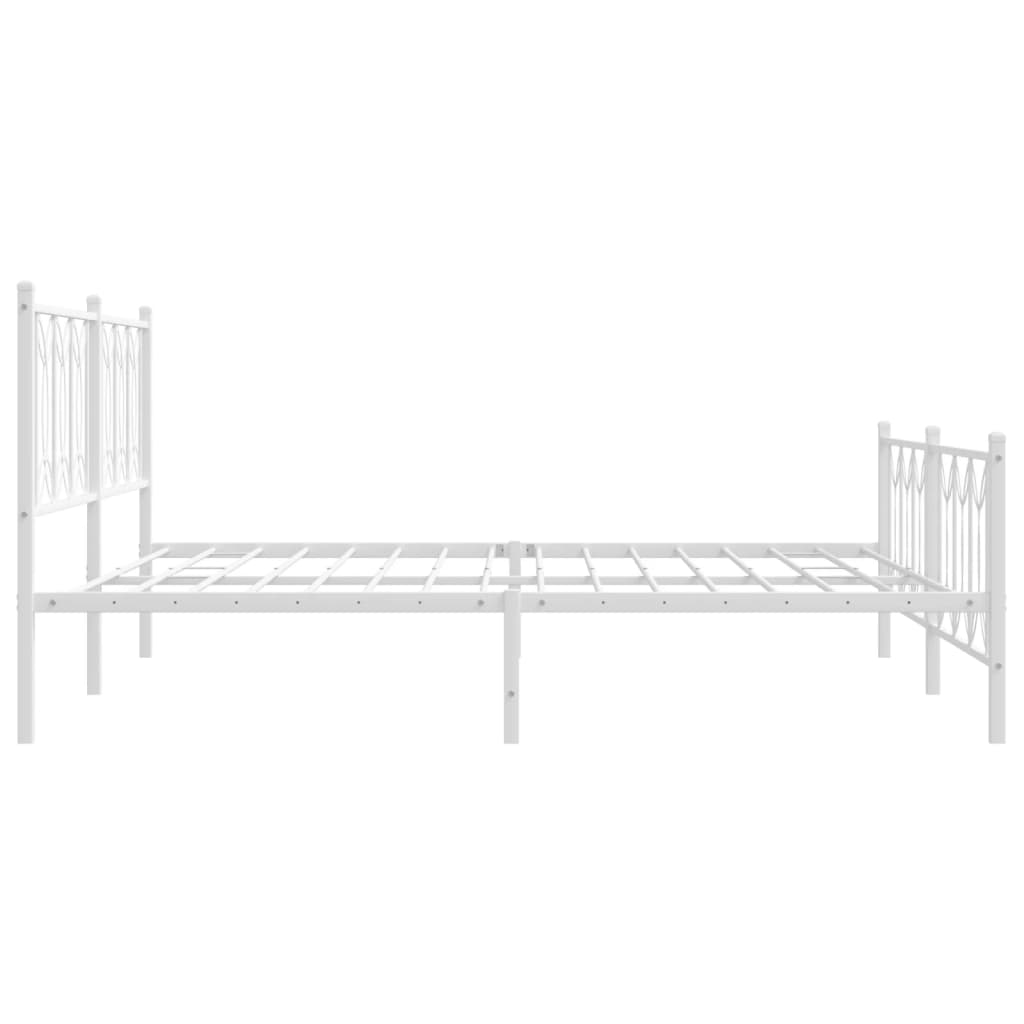 sengeramme med sengegavl og fodgærde 183x213 cm metal hvid