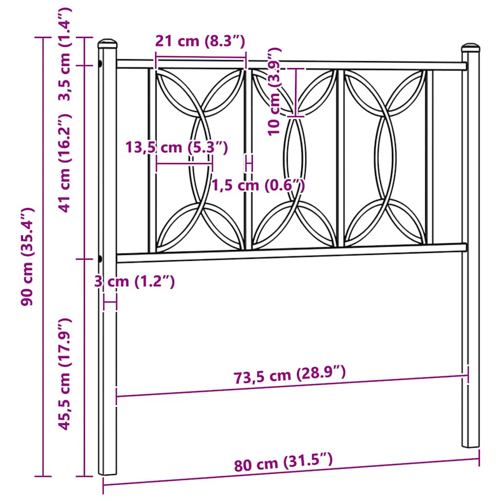 udskiftningsgavl 75 cm metal hvid