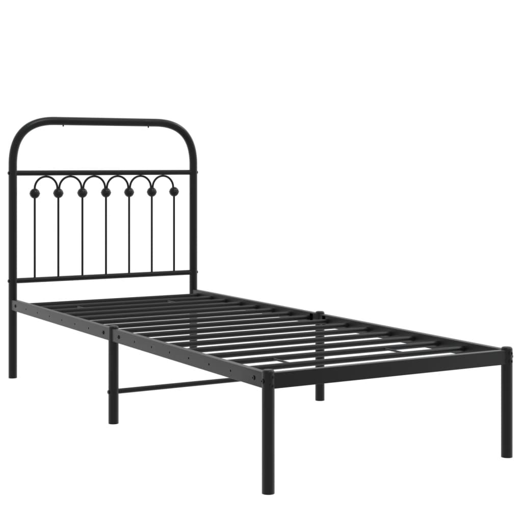 sengeramme med sengegavl 80x200 cm metal sort
