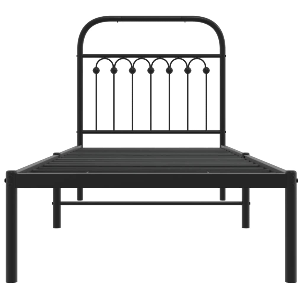 sengeramme med sengegavl 80x200 cm metal sort