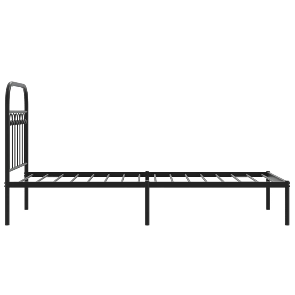 sengeramme med sengegavl 80x200 cm metal sort