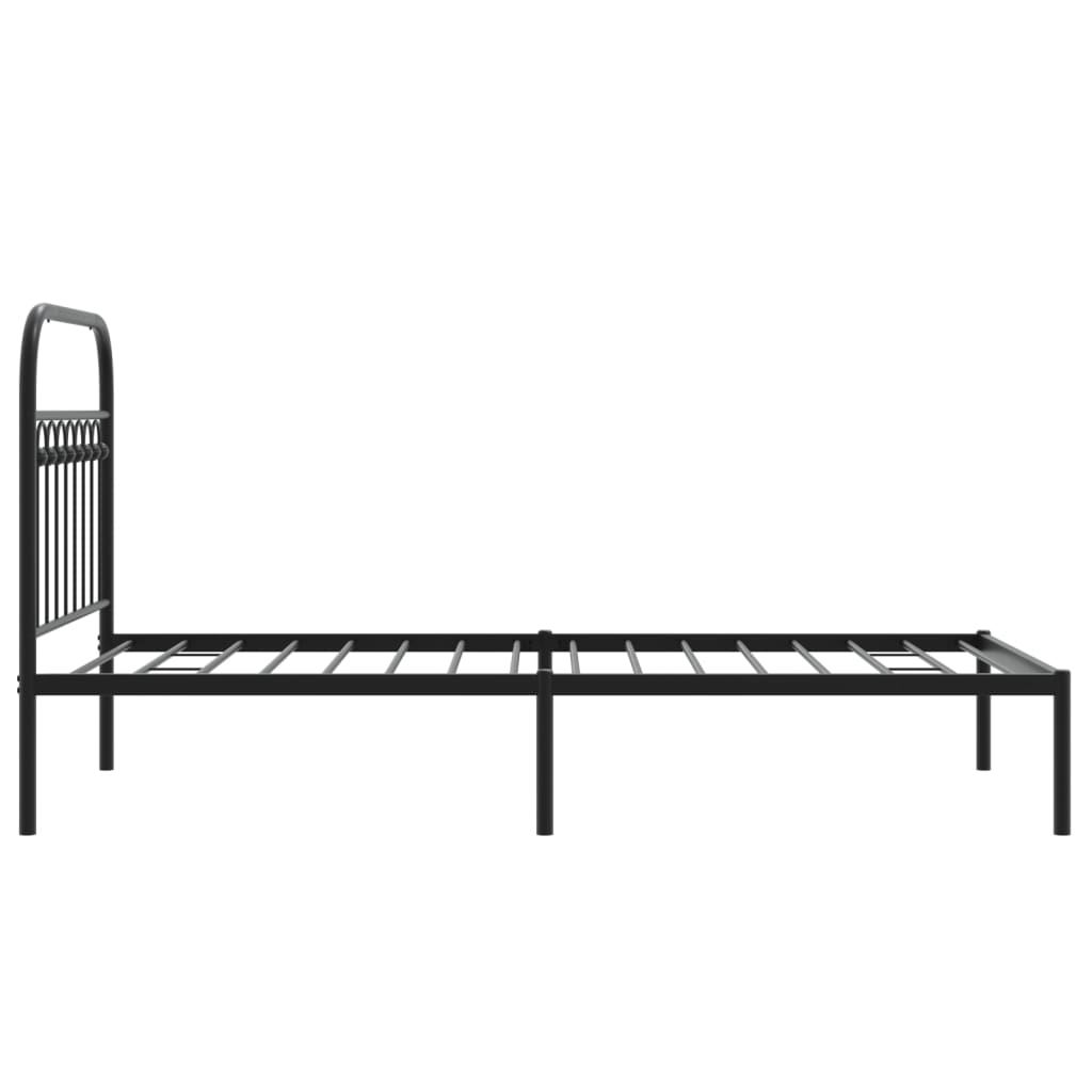 sengeramme med sengegavl 90x200 cm metal sort