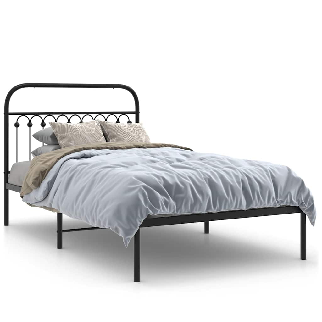 sengeramme med sengegavl 107x203 cm metal sort