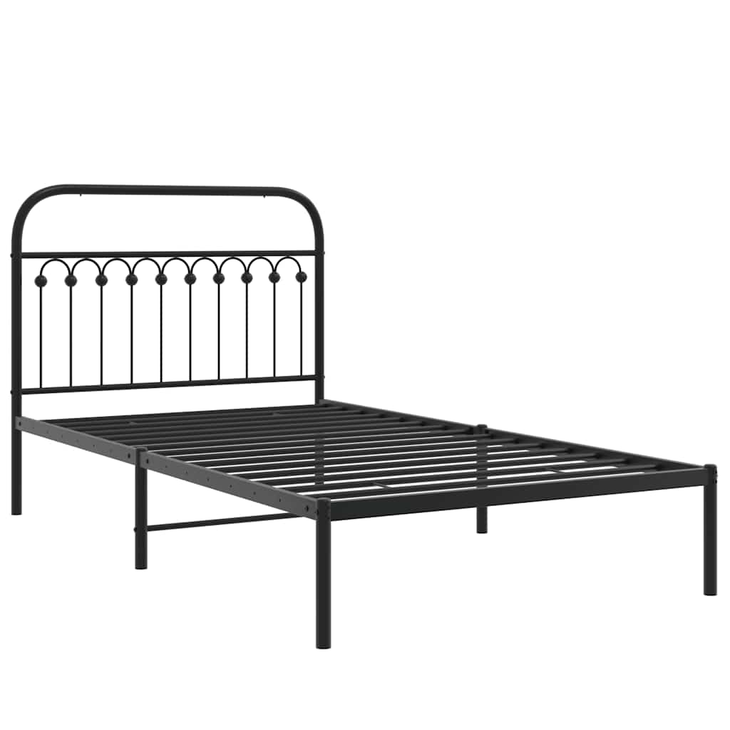 sengeramme med sengegavl 107x203 cm metal sort