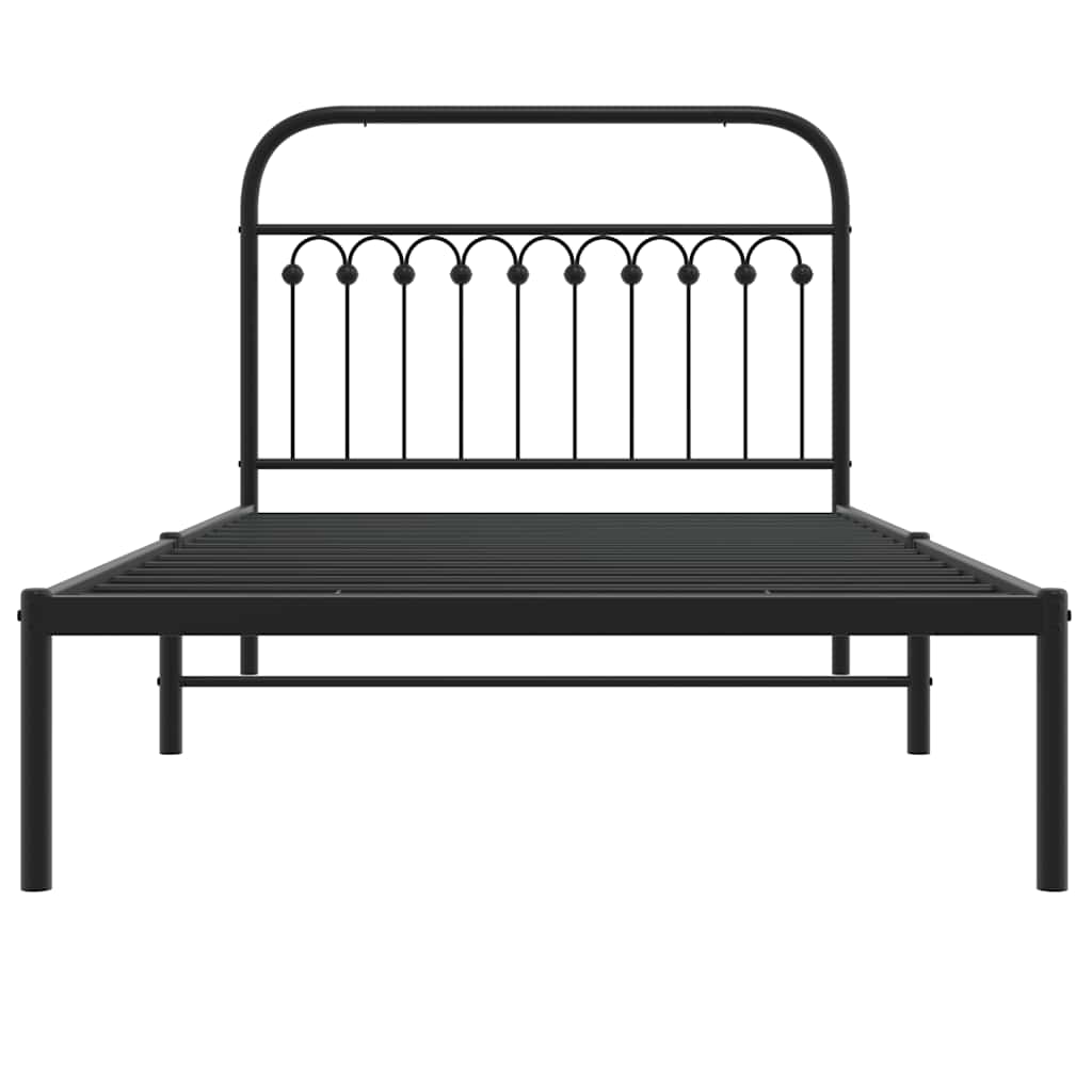 sengeramme med sengegavl 107x203 cm metal sort