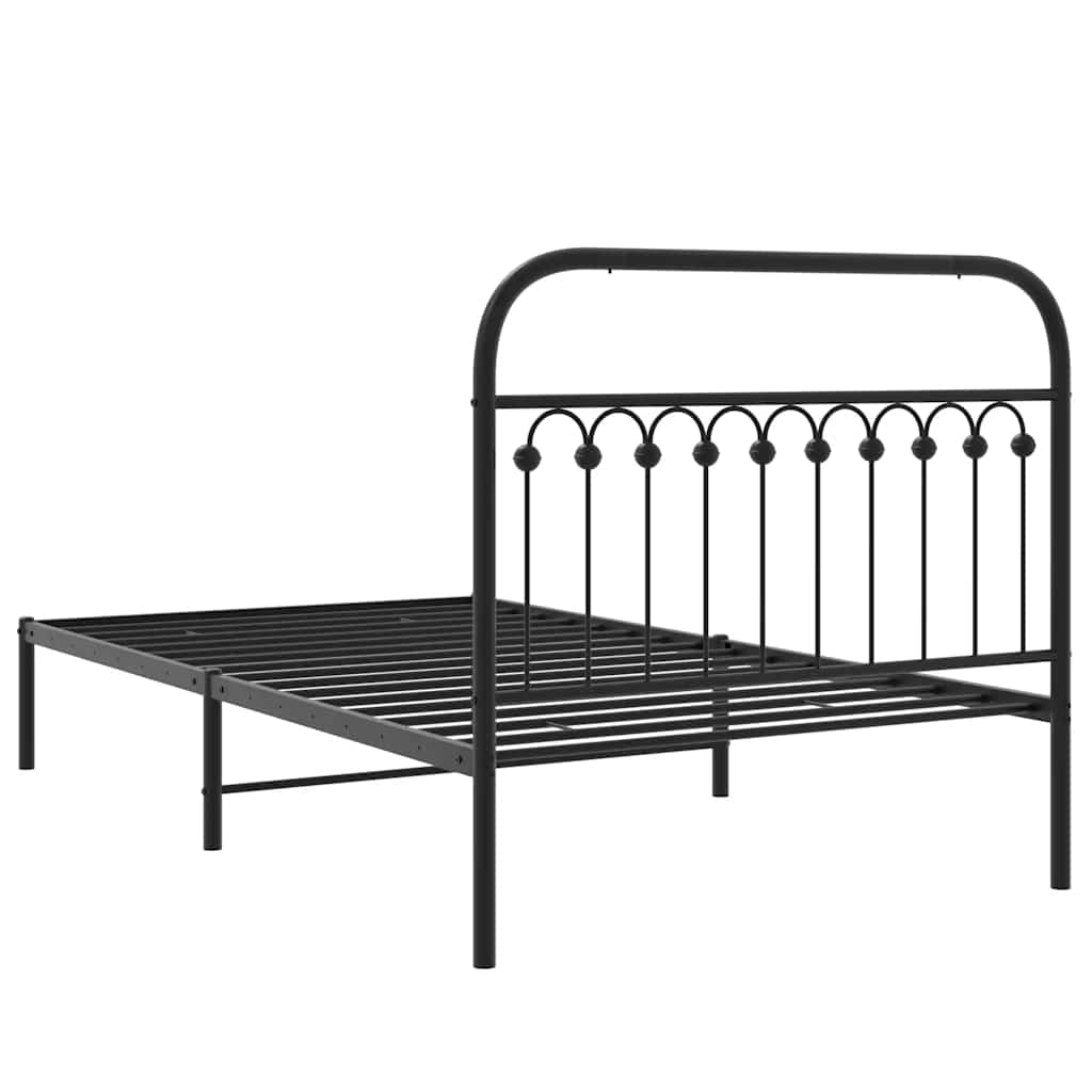 sengeramme med sengegavl 107x203 cm metal sort