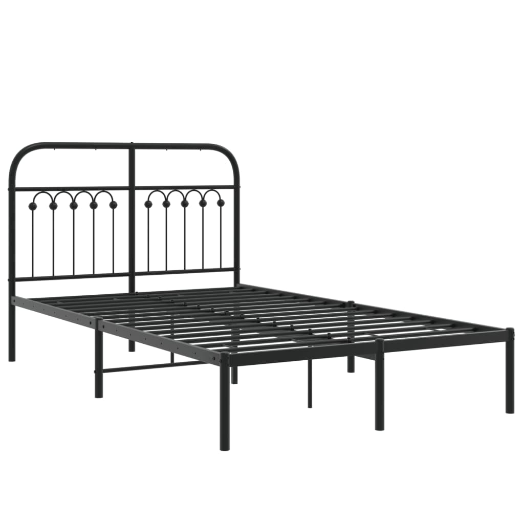 sengeramme med sengegavl 120x190 cm metal sort