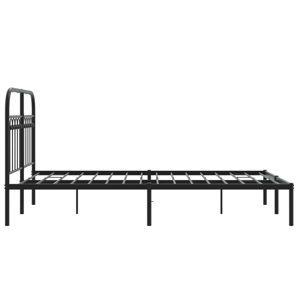 sengeramme med sengegavl 120x190 cm metal sort
