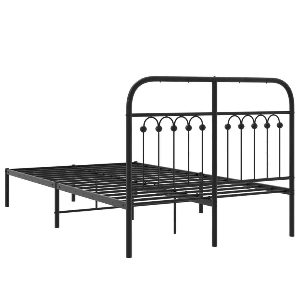sengeramme med sengegavl 120x190 cm metal sort