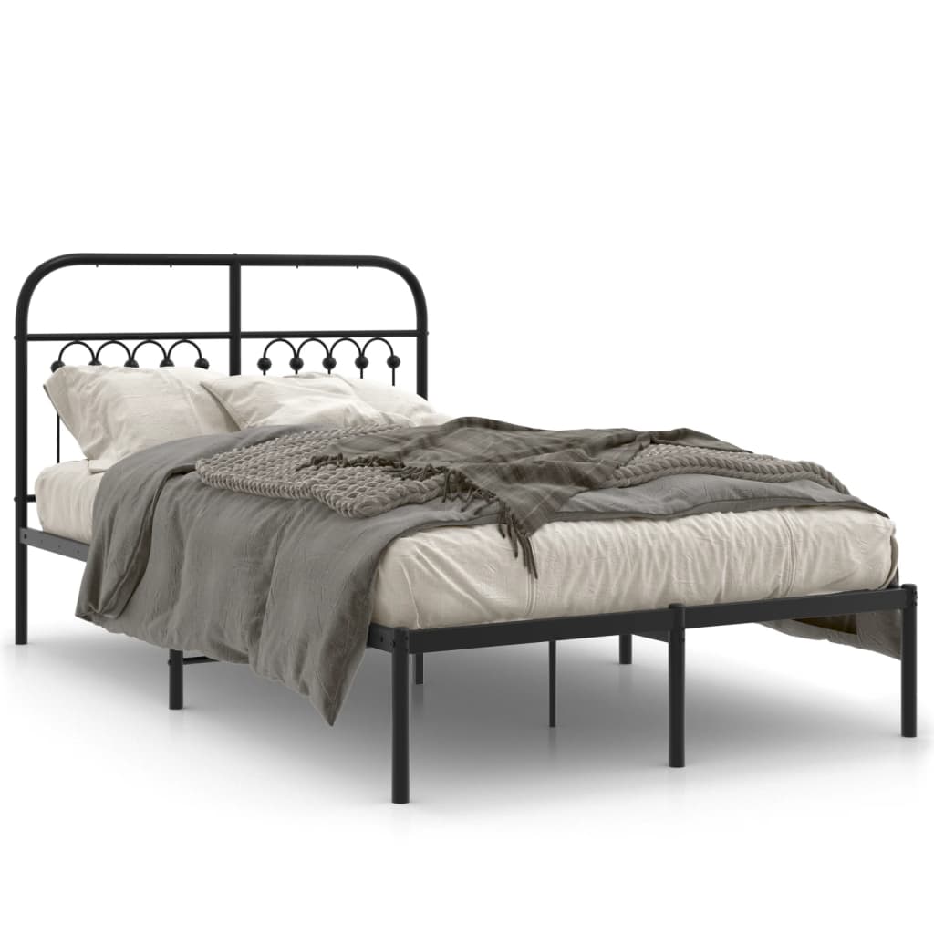 sengeramme med sengegavl 120x200 cm metal sort