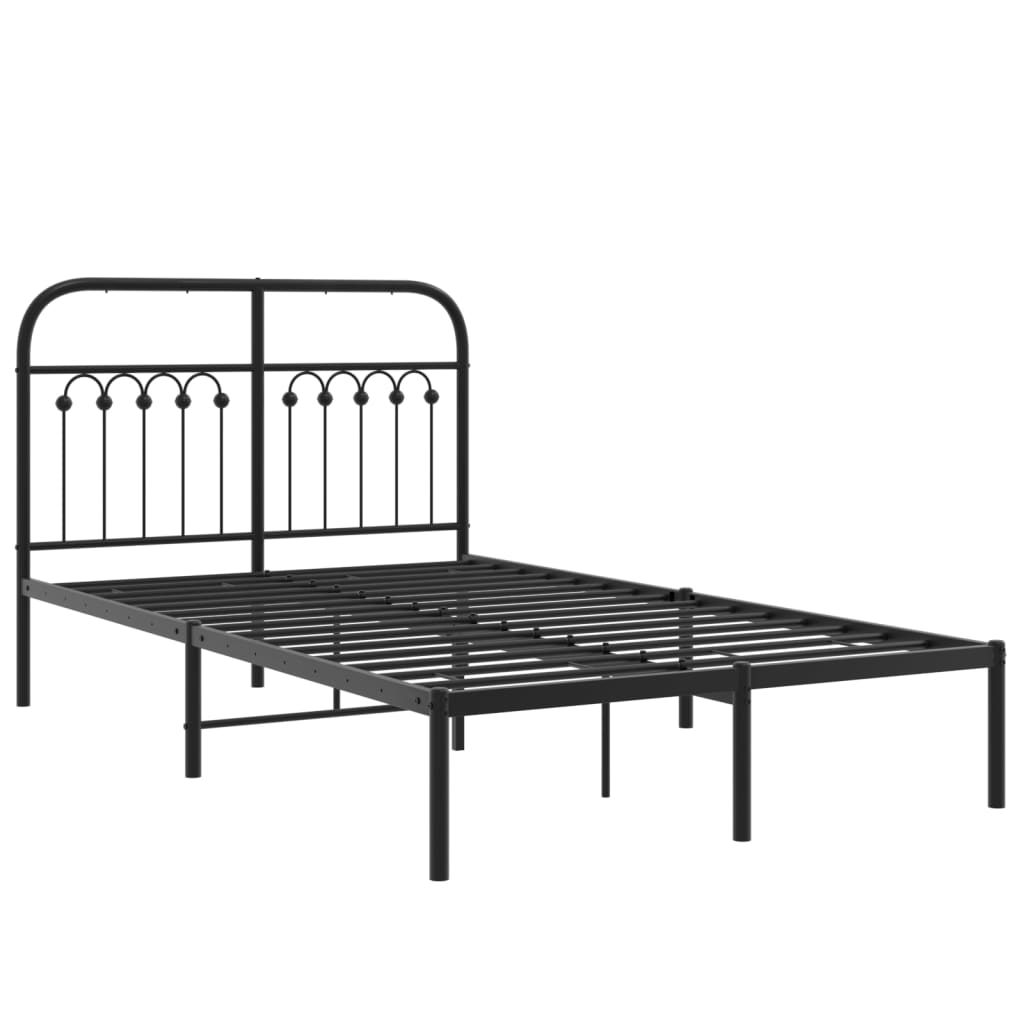 sengeramme med sengegavl 120x200 cm metal sort