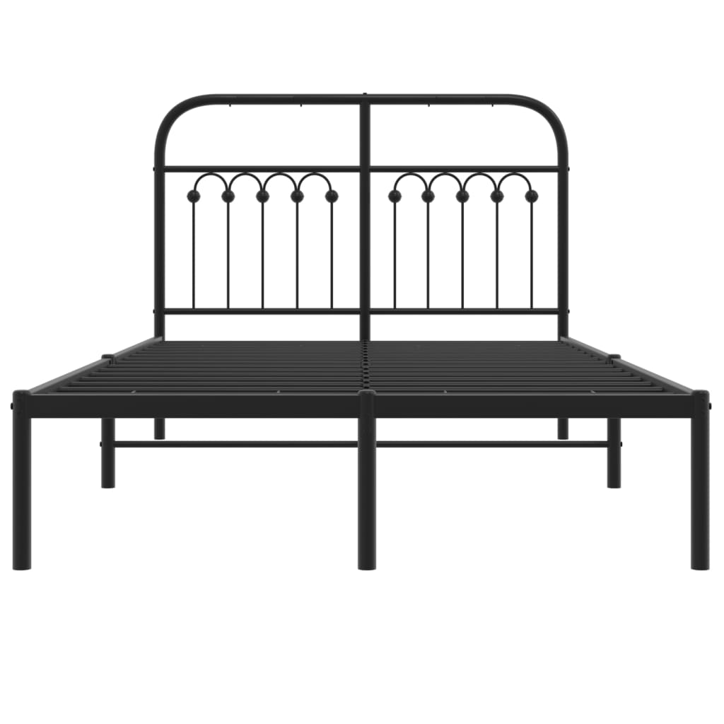 sengeramme med sengegavl 120x200 cm metal sort