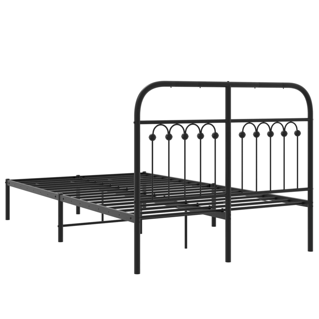 sengeramme med sengegavl 120x200 cm metal sort