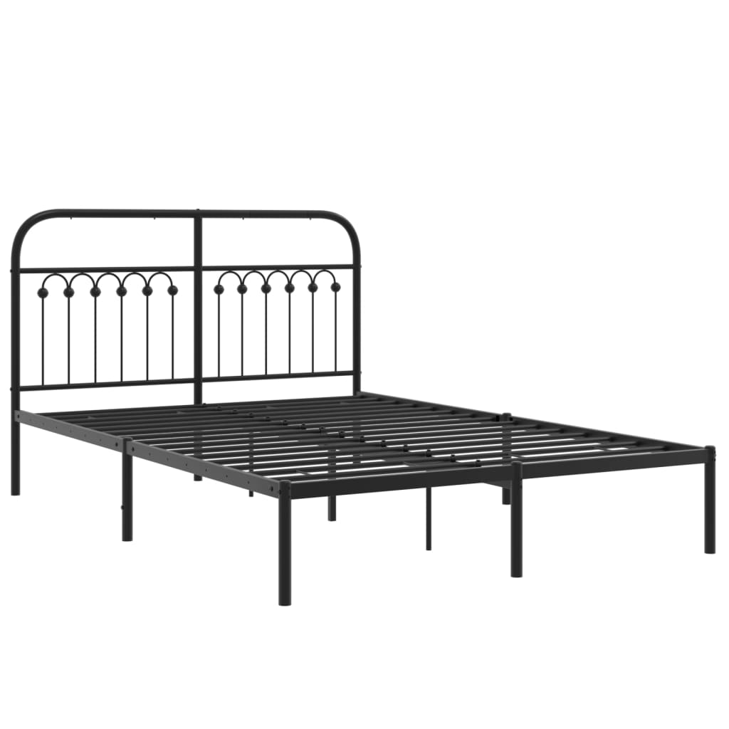 sengeramme med sengegavl 135x190 cm metal sort