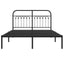sengeramme med sengegavl 135x190 cm metal sort