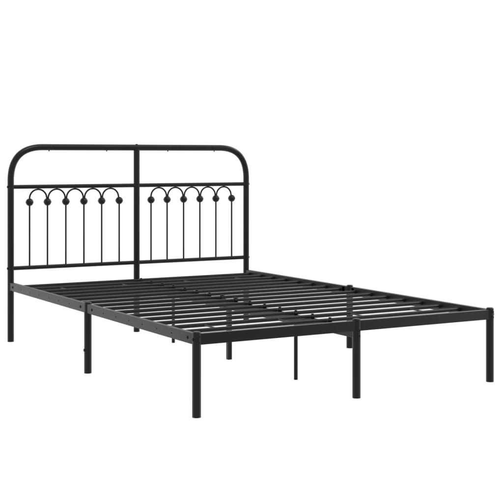 sengeramme med sengegavl 140x190 cm metal sort