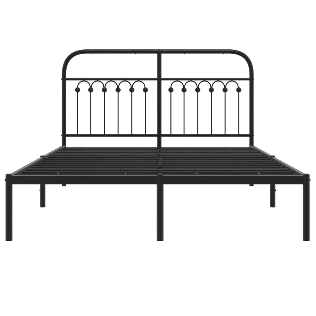 sengeramme med sengegavl 140x190 cm metal sort