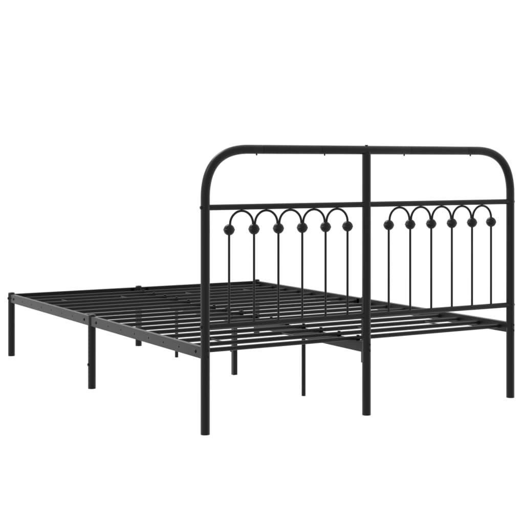 sengeramme med sengegavl 140x190 cm metal sort