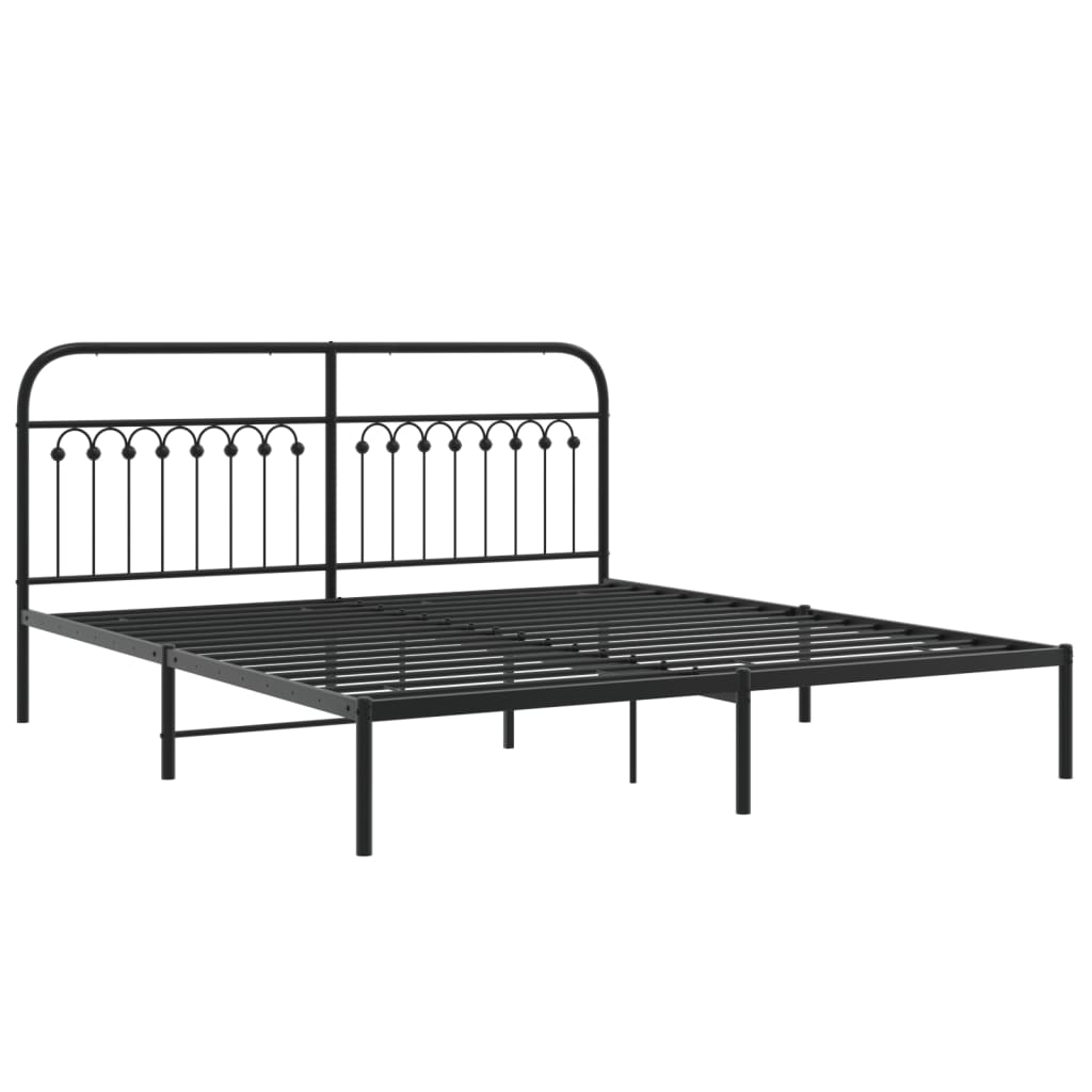 sengeramme med sengegavl 183x213 cm metal sort